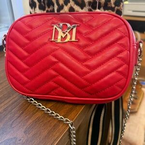 Badgley Mischka Red Chevron Crossbody Bag
